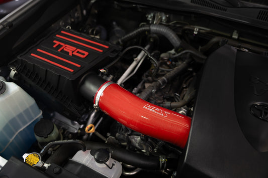 HPS Performance Silicone Air Intake Kit with Drop in Air Filter, Red, 2016-2023 Toyota Tacoma 3.5L V6