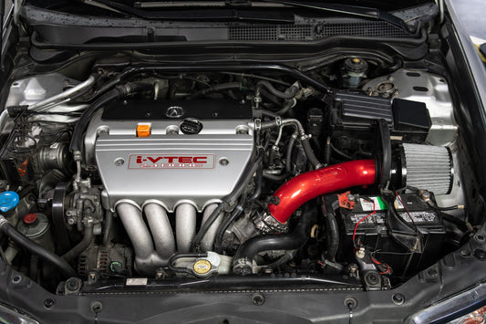 HPS Performance Air Intake Kit with Heat Shield, Red, 04-08 Acura TSX/ 03-06 Honda Accord 2.4L without MAF Sensor