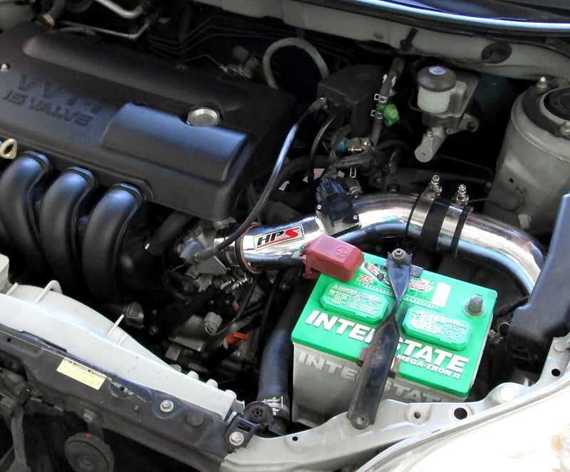 HPS Performance Cold Air Intake Kit, Polished, 03-04 Pontiac Vibe/ Toyota Corolla/ Matrix XR 1.8L 1ZZ-FE