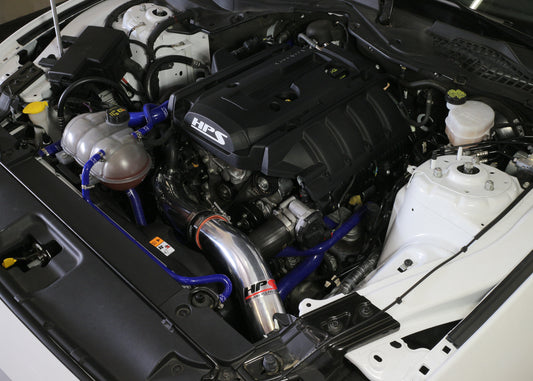 HPS Performance Cold Air Intake Kit, Polished, 2015-2020 Ford Mustang Ecoboost 2.3L Turbo