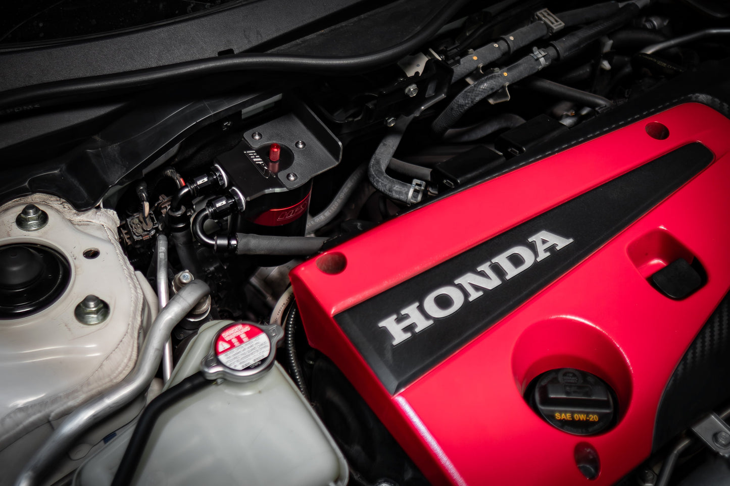 HPS Performance Billet Aluminum Oil Catch Can Kit, 17-21 Honda Civic Type R/ 23-24 Civic Type R/ 24 Acura Integra Type S 2.0L Turbo