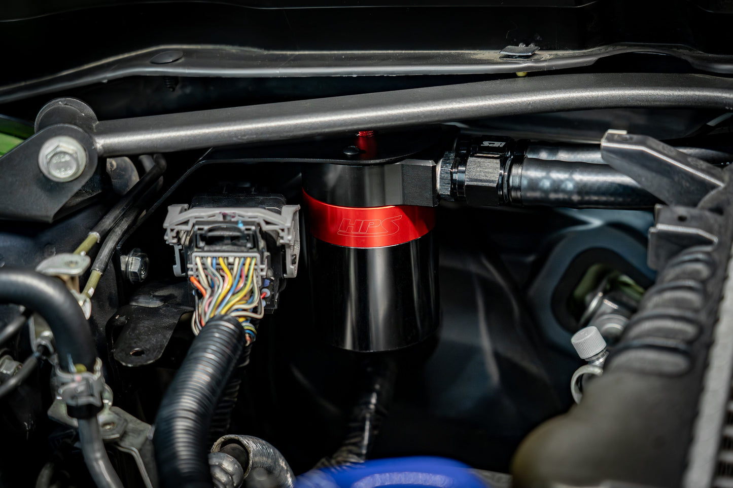 HPS Performance Billet Aluminum Oil Catch Can Kit, 2008-2014 Subaru WRX/ 2.5GT 2.5L Turbo