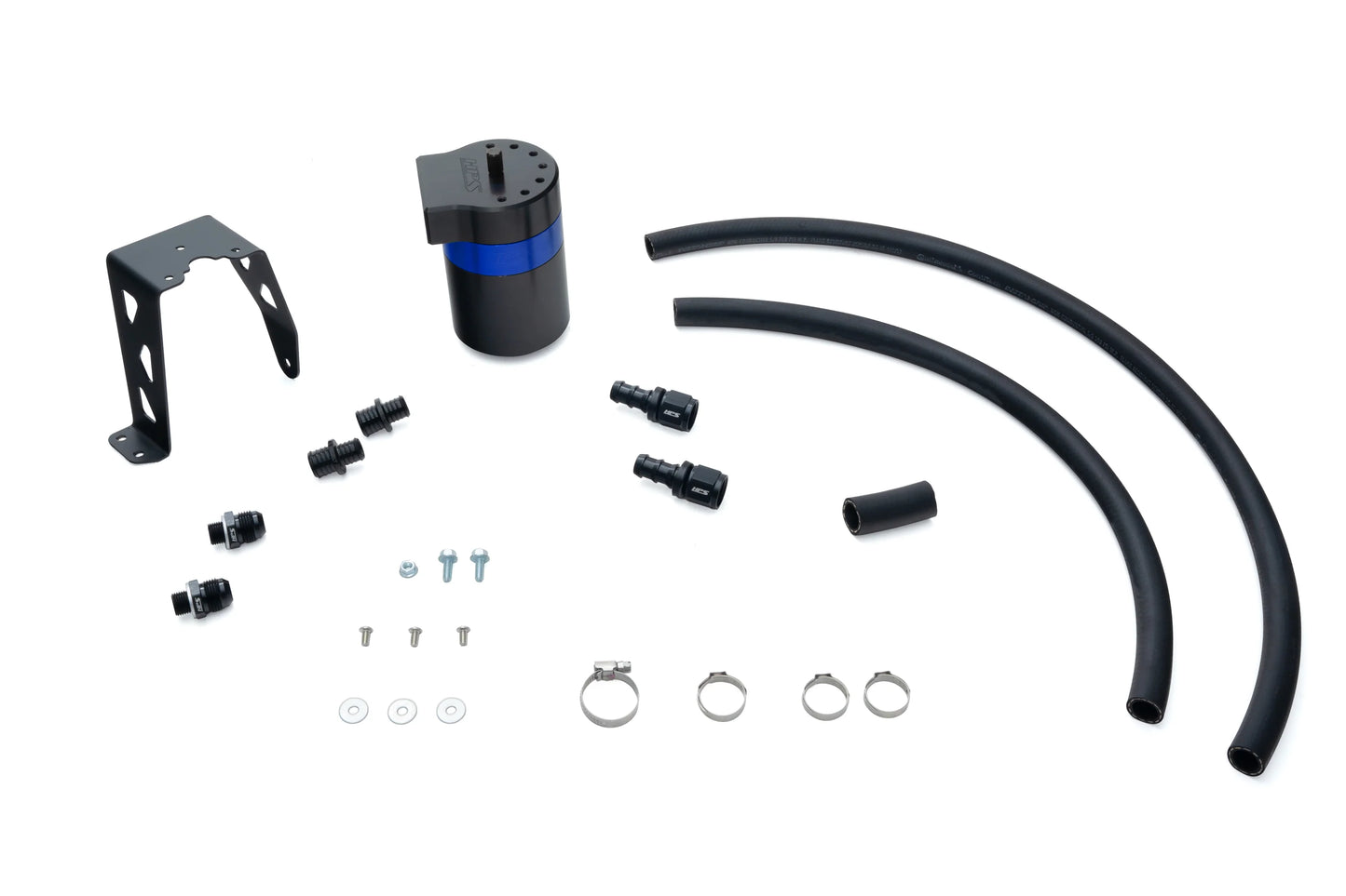 HPS Performance Black/Blue 147ML Oil Catch Can w/Mount Bracket For 24-26 Toyota Land Cruiser J250 / Tacoma N400 2.4L Turbo
