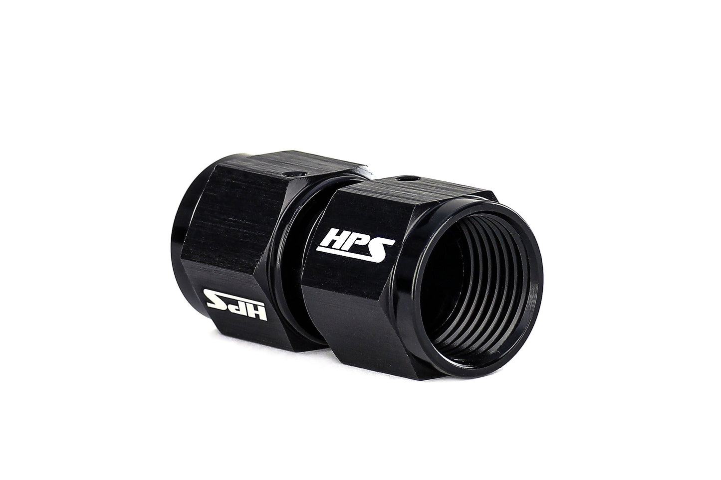 HPS Performance Straight AN -10 Female to Female Swivel Coupling Adapter, Aluminum, Black