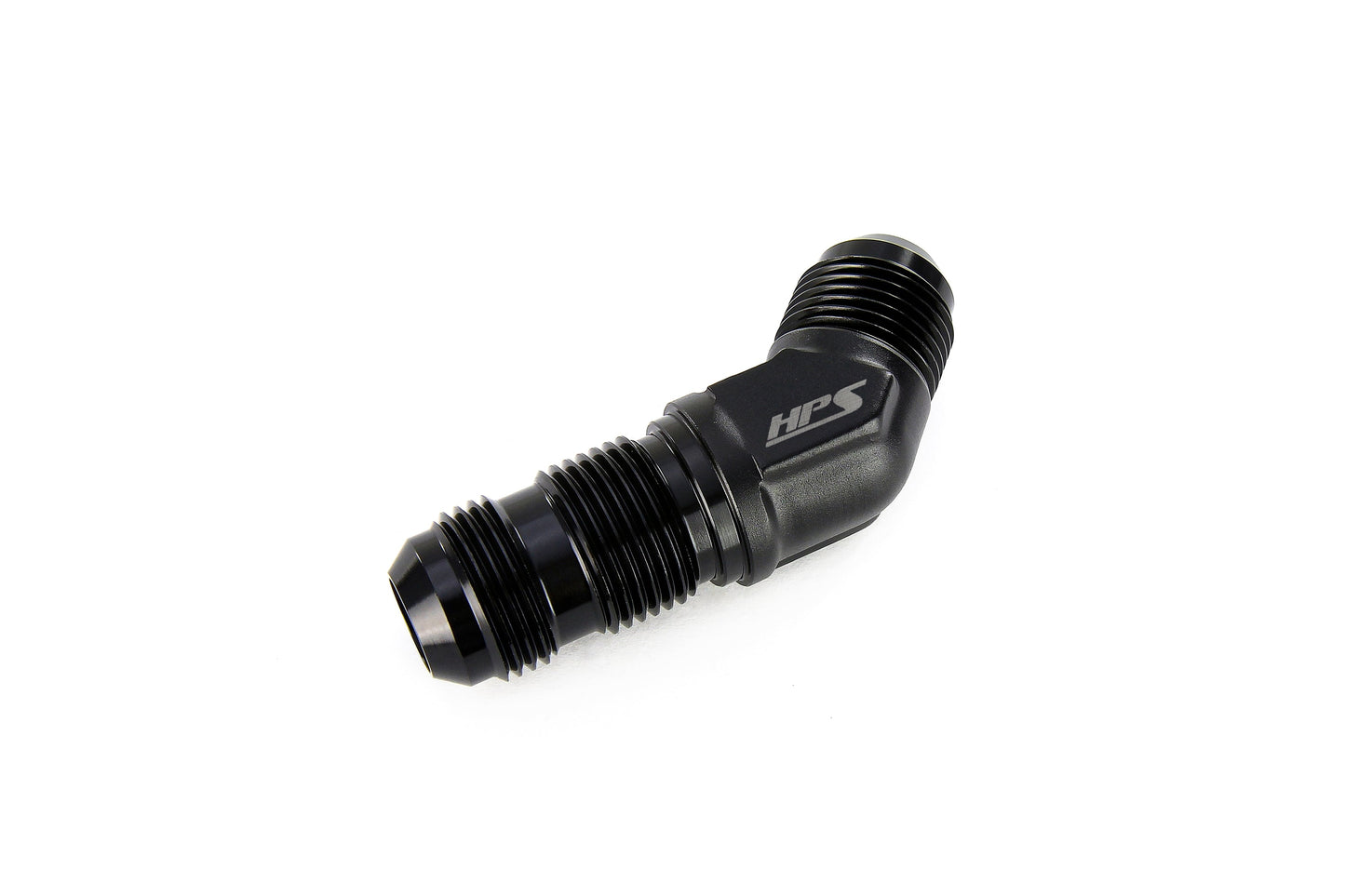 HPS Performance 45 Degree -3 AN Male to Male Bulkhead Adapter Aluminum Black