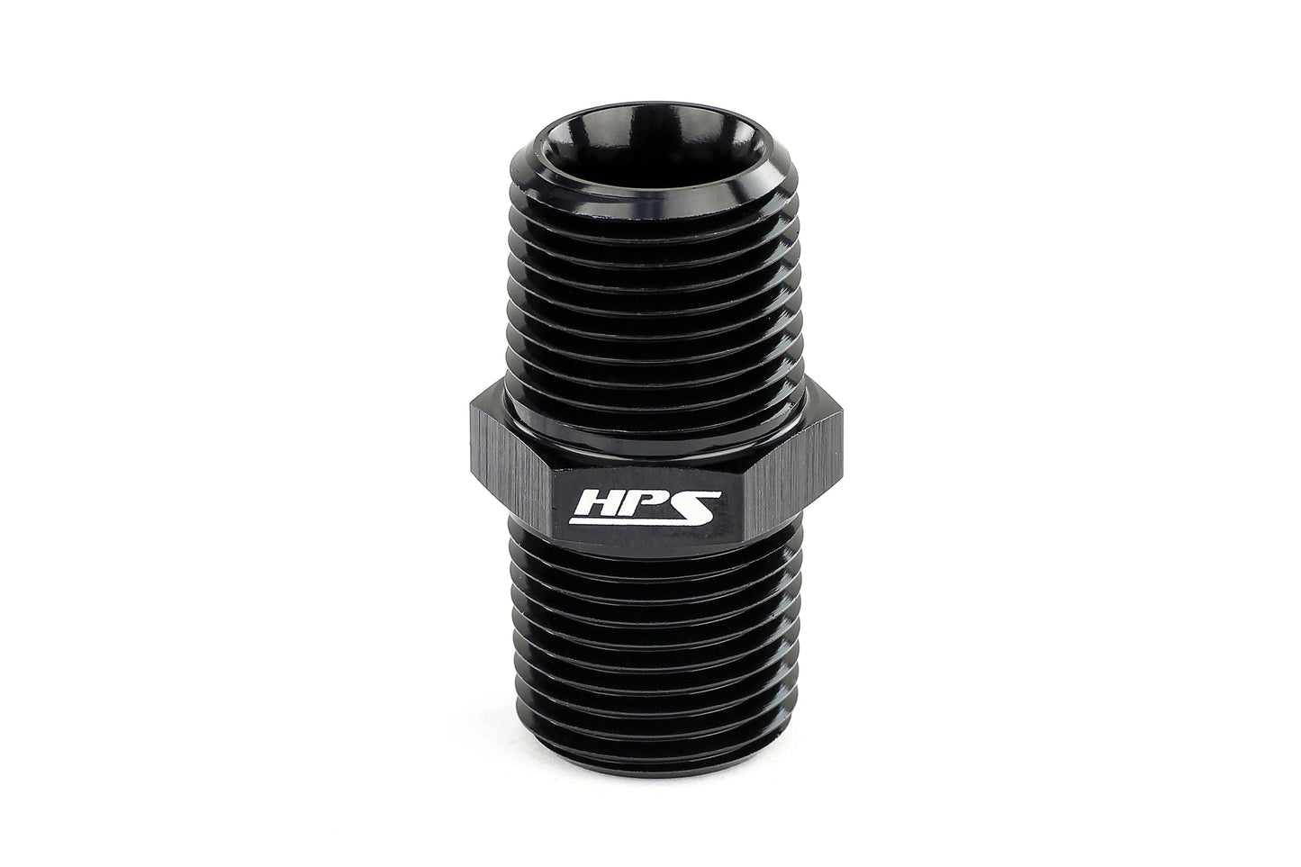 HPS Performance Straight 1/2'' NPT Male to Male Union Coupler Adapter Aluminum Black