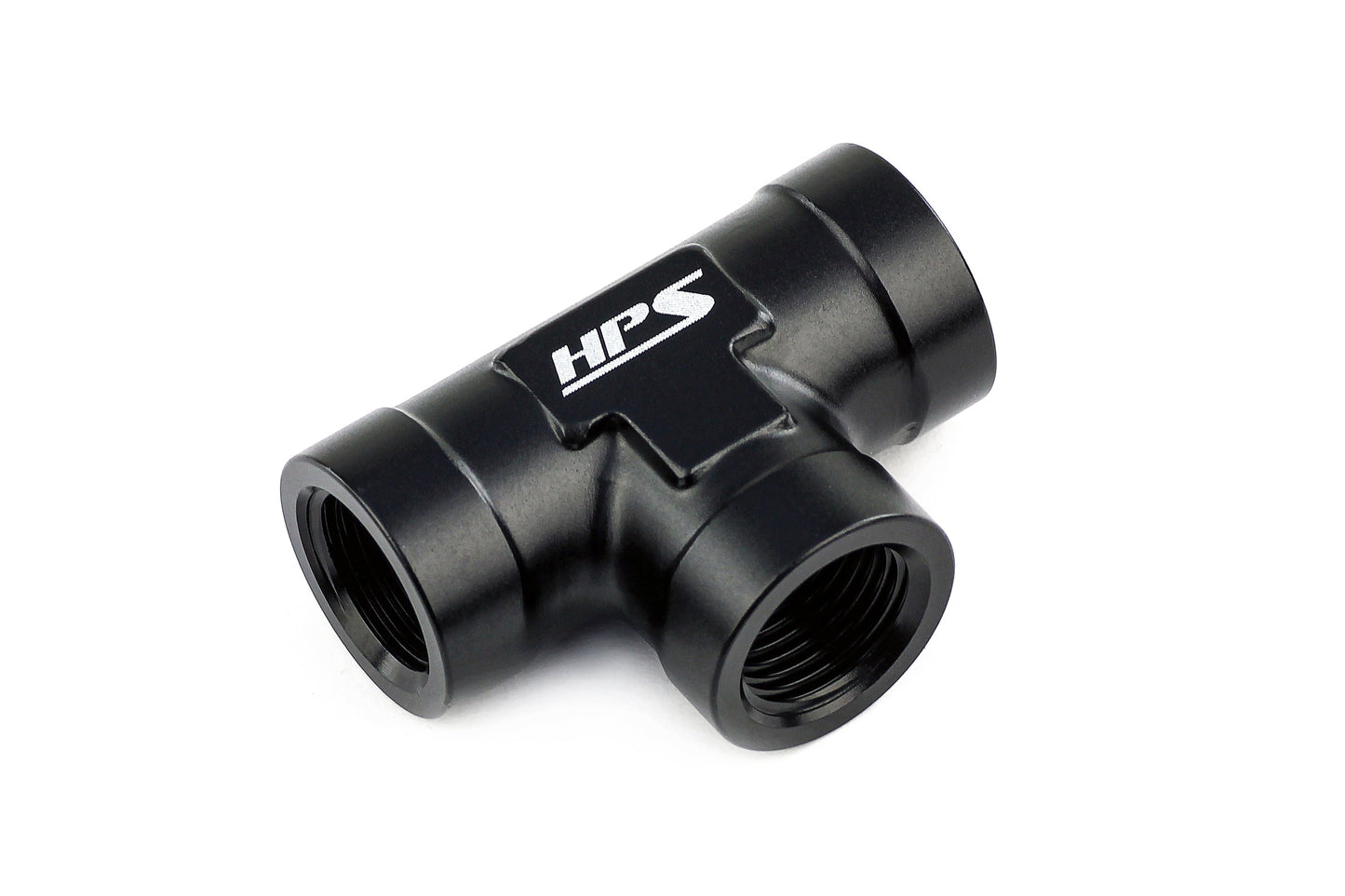 HPS Performance 3/8'' NPT Female Tee Coupler Adapter, Aluminum, Black