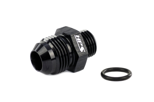 HPS Performance -3 AN Male to -4 O-ring Boss (ORB) Port Thread Male Adapter, Aluminum, Black