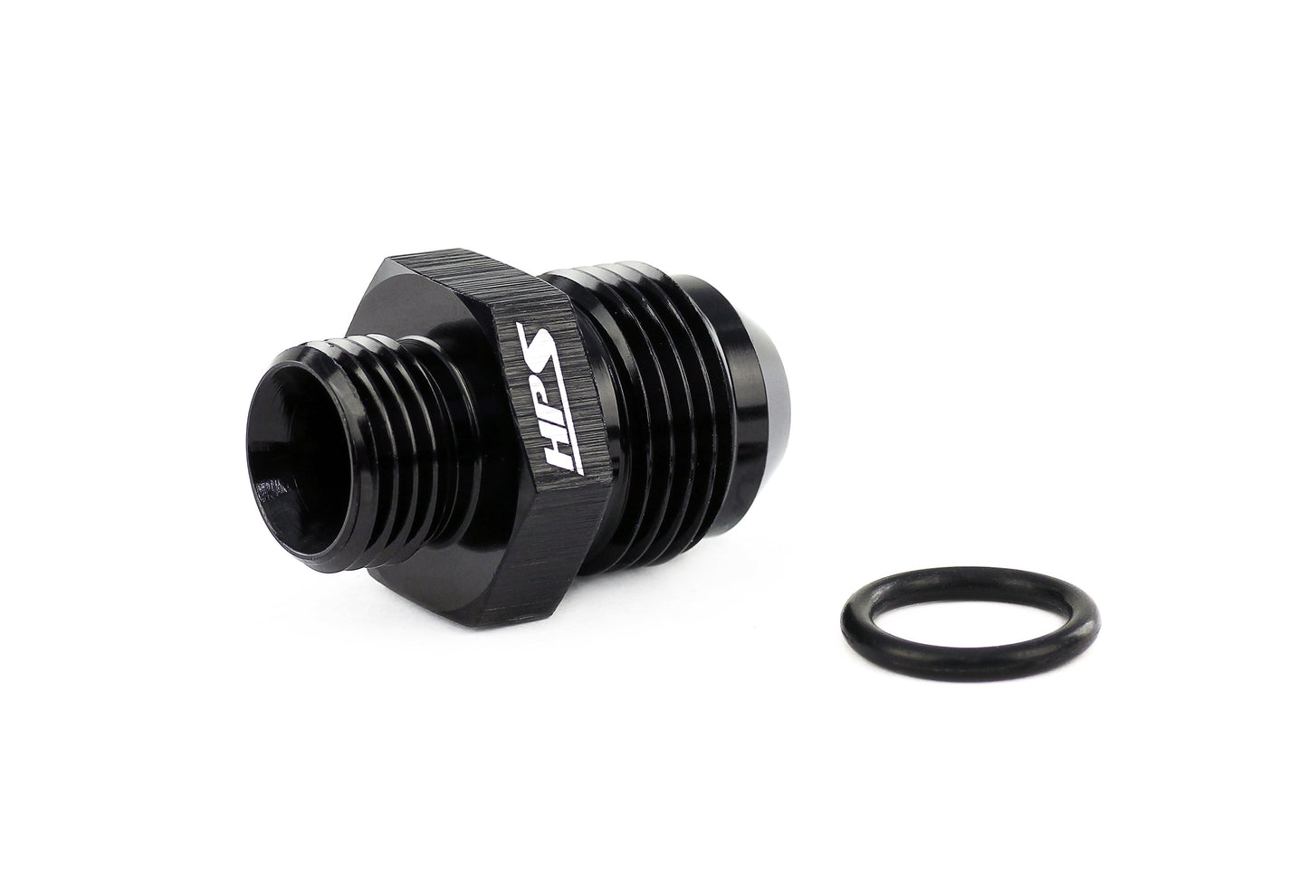 HPS Performance -6 AN Male to -10 O-ring Boss (ORB) Port Thread Male Adapter, Aluminum, Black