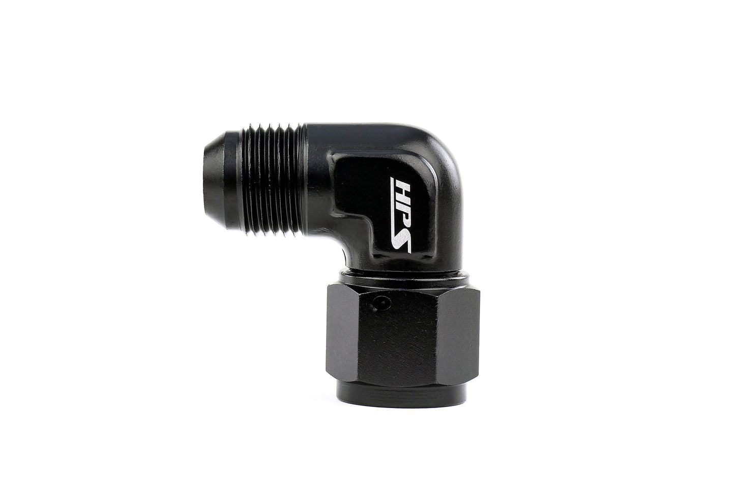 HPS Performance 90 Degree AN -6 Male to Female Swivel Adapter, Aluminum, Black