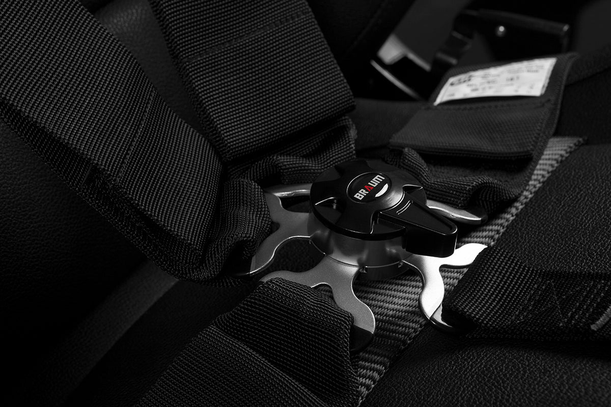 BRAUM Racing Harness (3" - 5 Point - SFi) Cam Lock in Black / Purple / Red / White