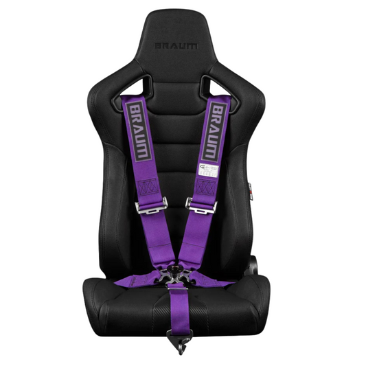 BRAUM Racing Harness (3" - 5 Point - SFi) Cam Lock in Black / Purple / Red / White