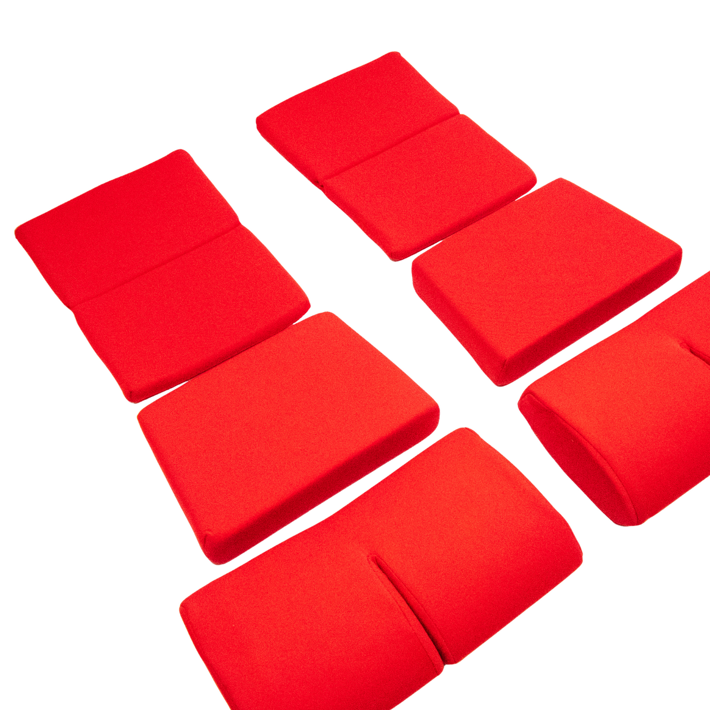 BRIDE Replacement Non-Recliner Fixed Back Seat Cushion Pads – Red (3-Piece Set)