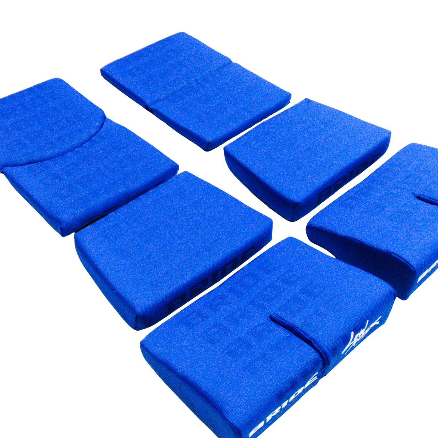 BRIDE Replacement Recliner Sea Cushion Pads – Blue LOW MAX Gradation Logo (3-Piece Set)