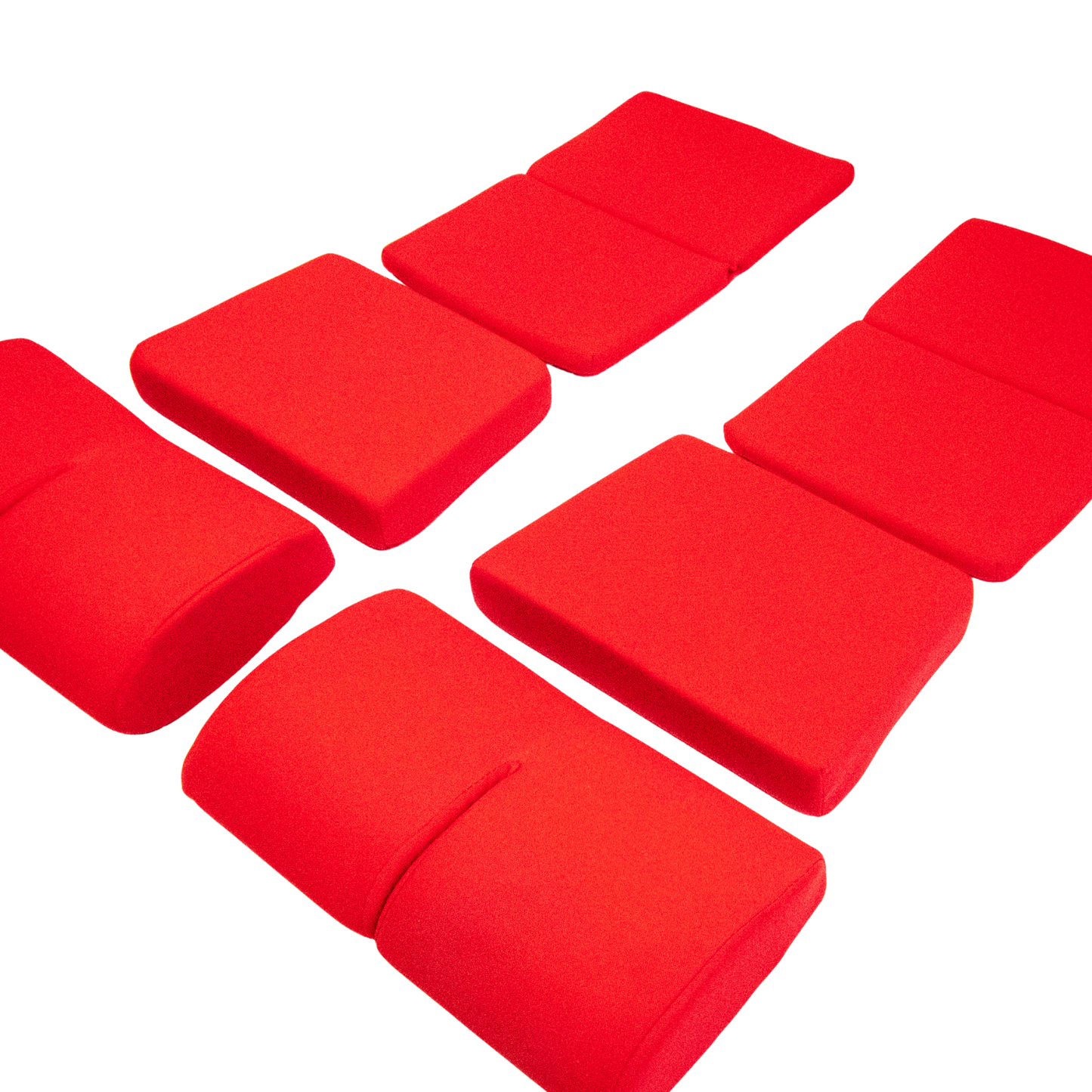 BRIDE Replacement Non-Recliner Fixed Back Seat Cushion Pads – Red (3-Piece Set)