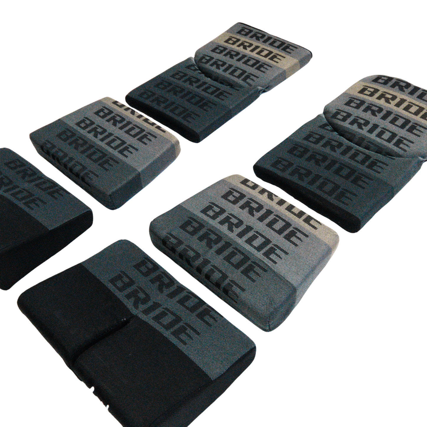BRIDE Replacement Recliner Sea Cushion Pads – Gray LOW MAX Gradation Logo (3-Piece Set)
