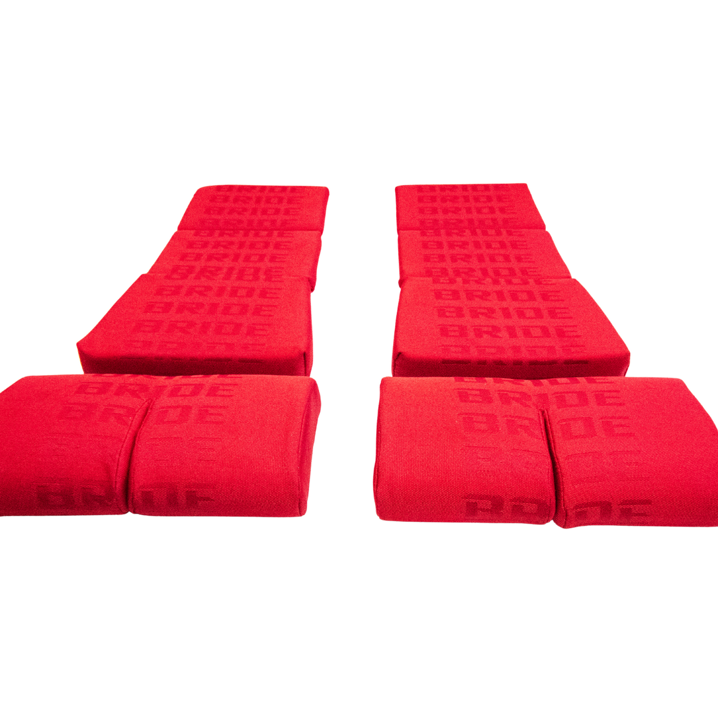 BRIDE Replacement Non-Recliner Fixed Back Seat Cushion Pads – Red Gradation Logo (3-Piece Set)