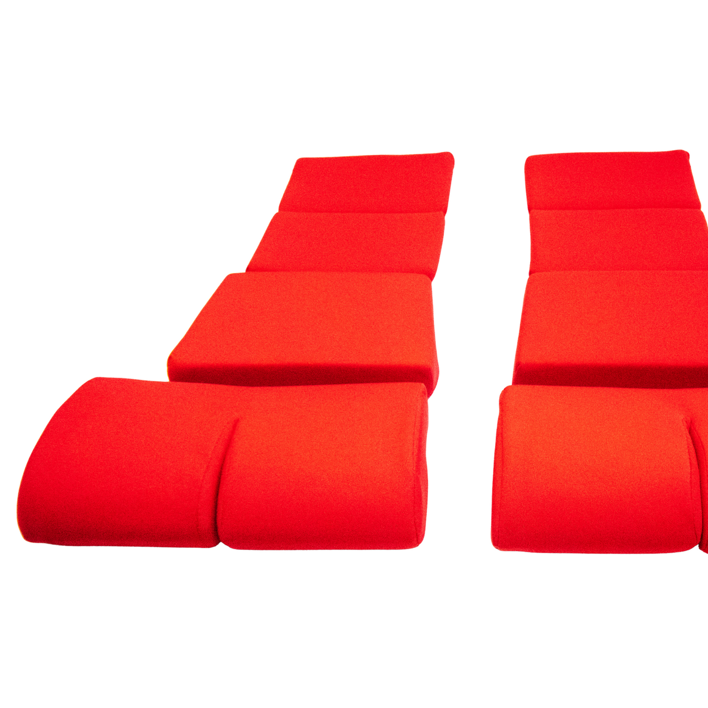 BRIDE Replacement Non-Recliner Fixed Back Seat Cushion Pads – Red (3-Piece Set)
