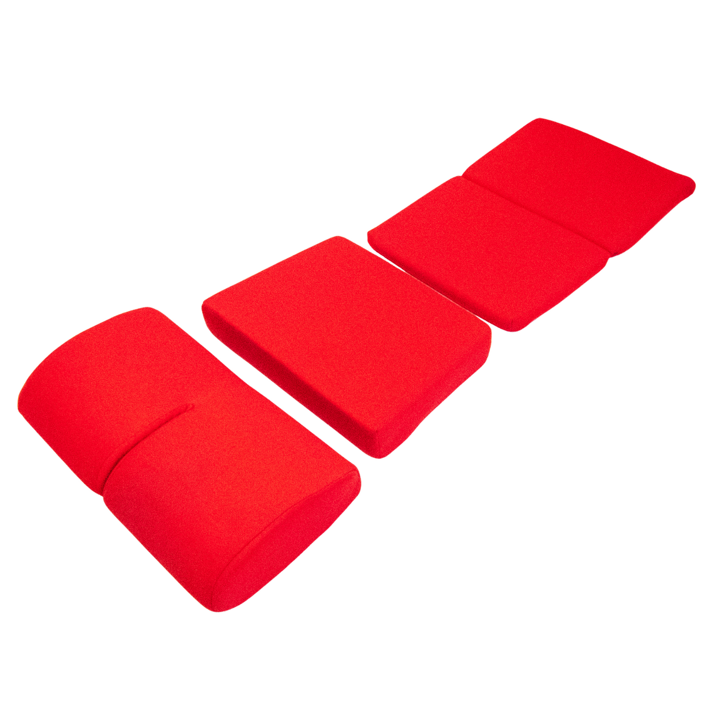 BRIDE Replacement Non-Recliner Fixed Back Seat Cushion Pads – Red (3-Piece Set)