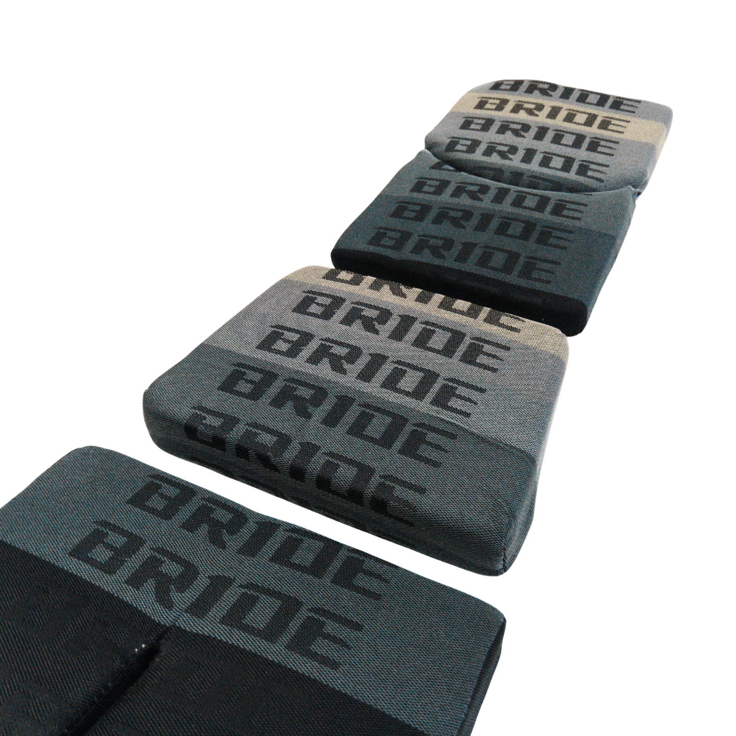 BRIDE Replacement Recliner Sea Cushion Pads – Gray LOW MAX Gradation Logo (3-Piece Set)