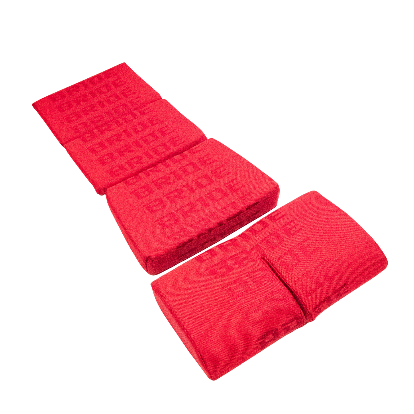 BRIDE Replacement Non-Recliner Fixed Back Seat Cushion Pads – Red Gradation Logo (3-Piece Set)