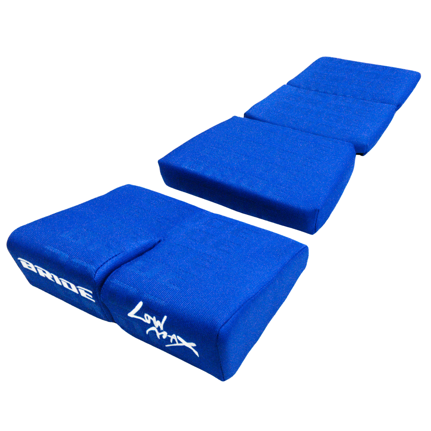 BRIDE Replacement Recliner Sea Cushion Pads – Blue LOW MAX Gradation Logo (3-Piece Set)