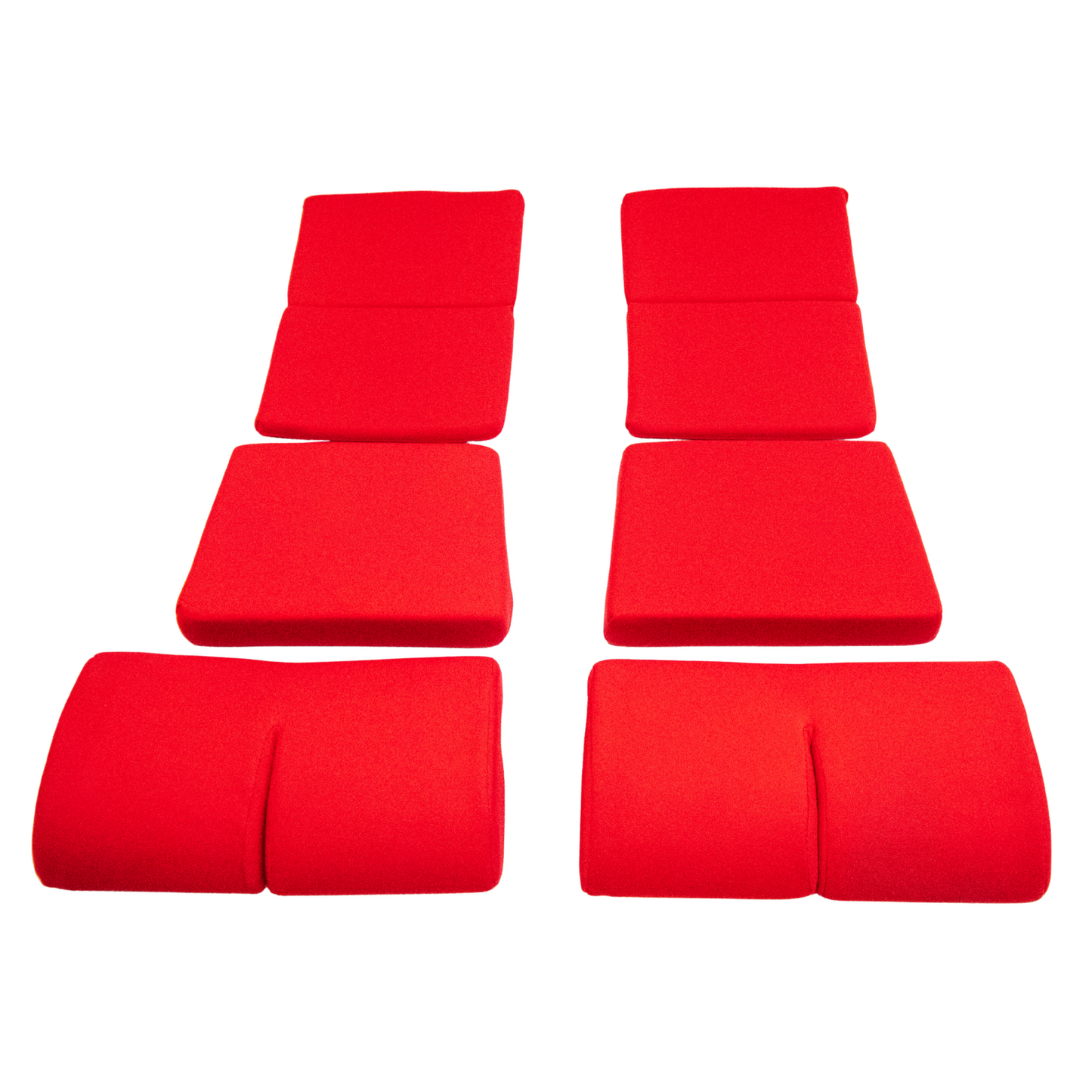 BRIDE Replacement Non-Recliner Fixed Back Seat Cushion Pads – Red (3-Piece Set)