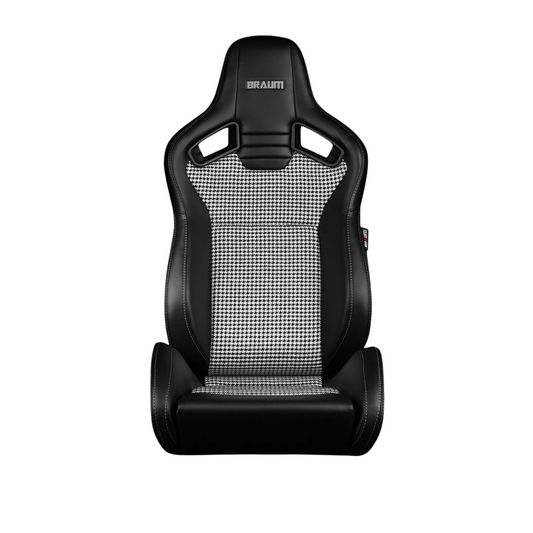 BRAUM Elite V2 Sport Seats (Reclinable - Black Leatherette & Houndstooth Cloth) BRR1-BHGS2