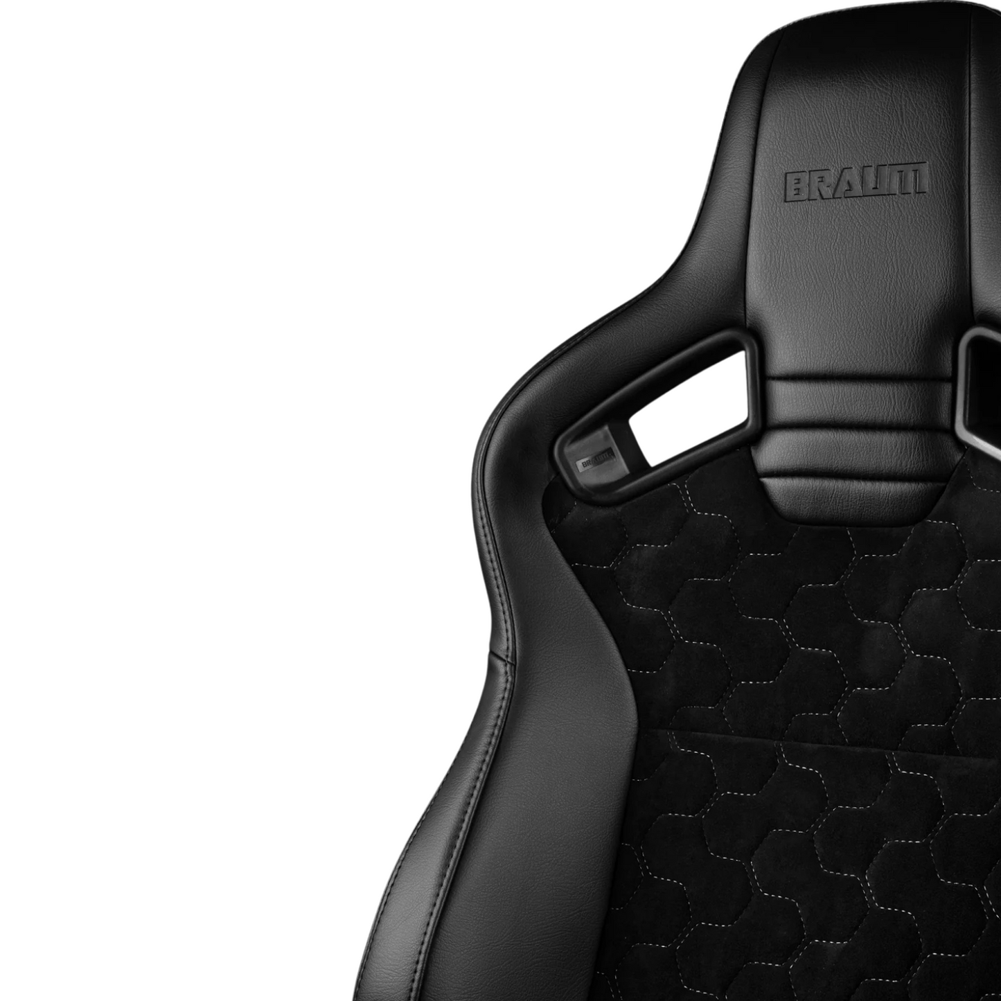 BRAUM Elite V2 Sport Seats (Reclinable - Black Honeycomb Suede) Grey or Red Stitching