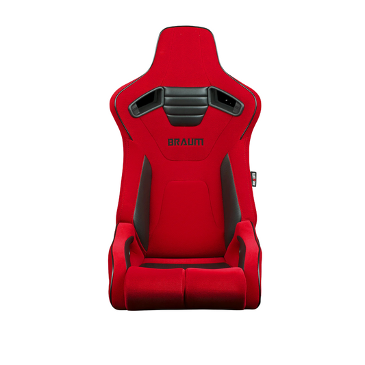 BRAUM Elite-R Racing Seats (Reclinable - Black Trim) Black / Blue / Red Cloth