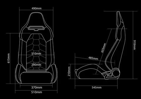 BRAUM Viper-X Sport Reclinable Bucket Seats - Leather / Jacquard / Alcantara