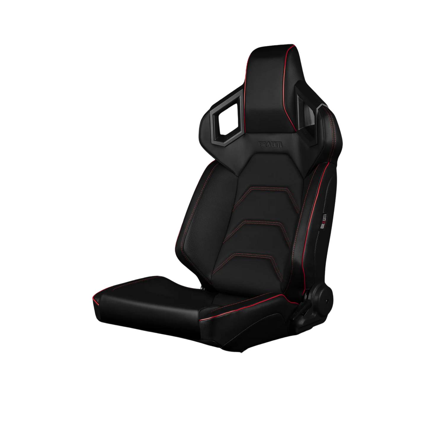 BRAUM Alpha-X Seats (Reclining w/ Carbon Fiber Look Back) White / Red / Black