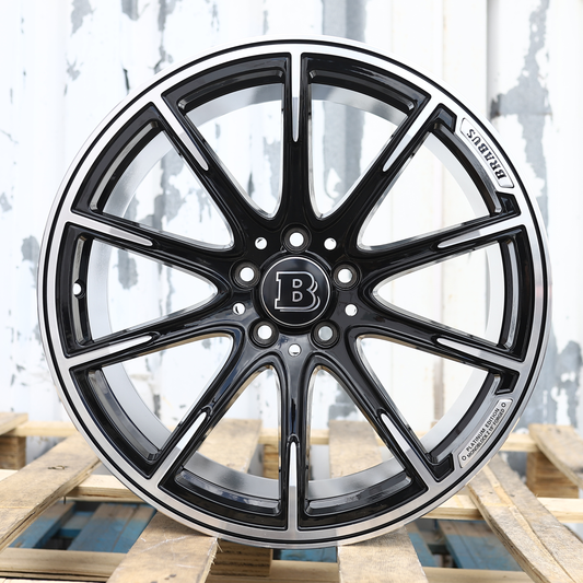20x8.5"/20x9.5" Black Machine Mercedes BRABUS Style Wheels (5x112) Fits C-Class E-Class S-Class GLC GLE