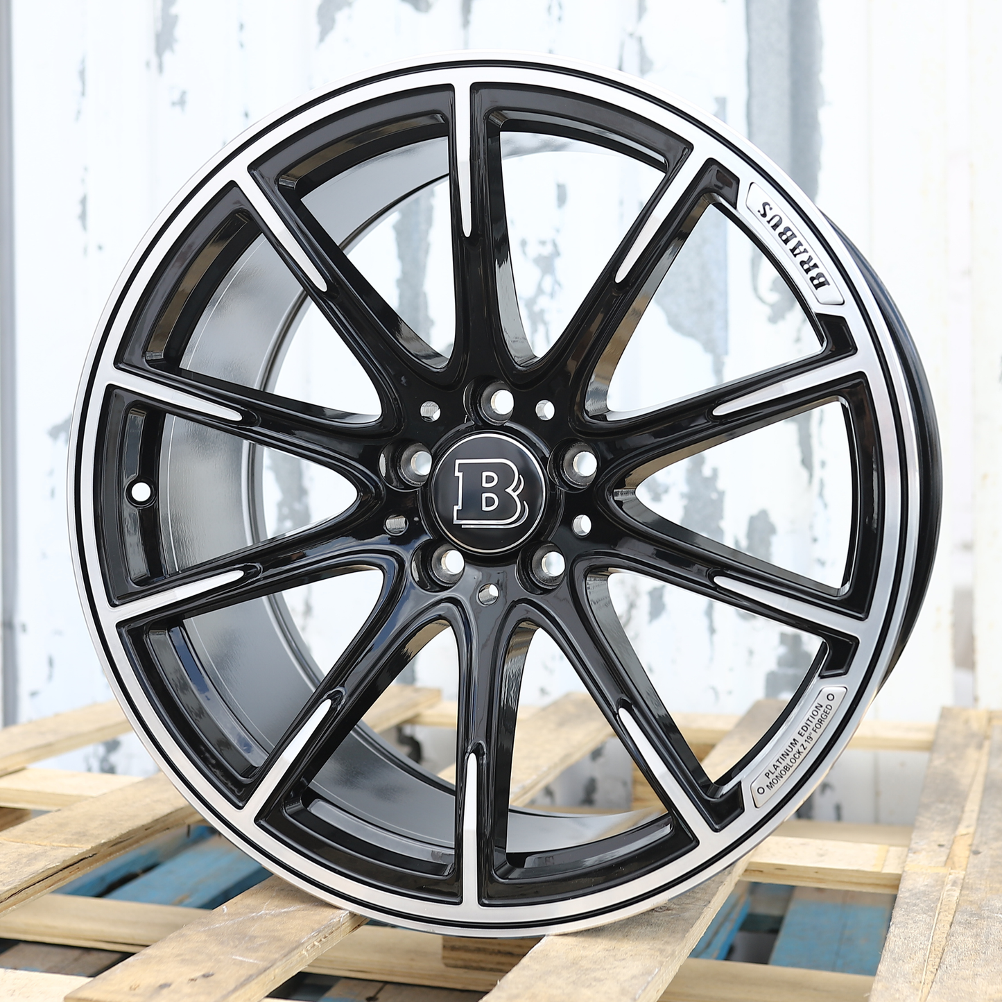 20x8.5"/20x9.5" Black Machine Mercedes BRABUS Style Wheels (5x112) Fits C-Class E-Class S-Class GLC GLE
