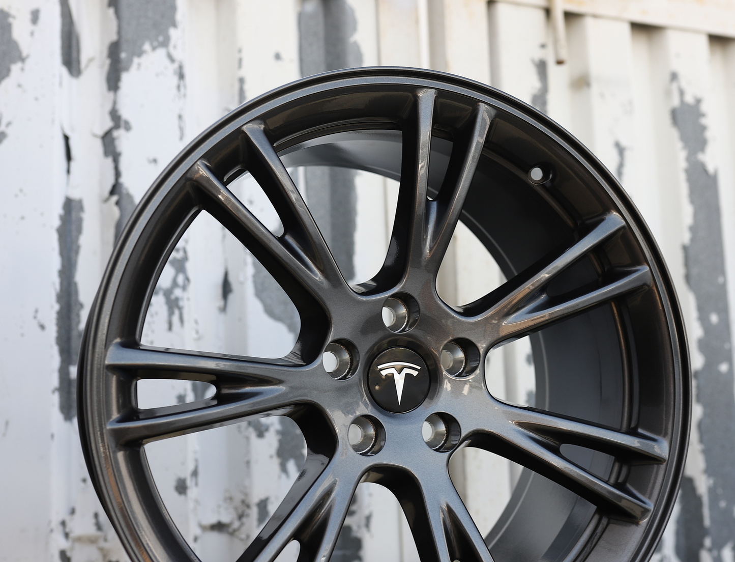 19x9.5" Gunmetal Gray Gemini Style Wheels (5x114.3) Fits Tesla Model Y & Model 3 AWD/RWD, Long Range & Performance