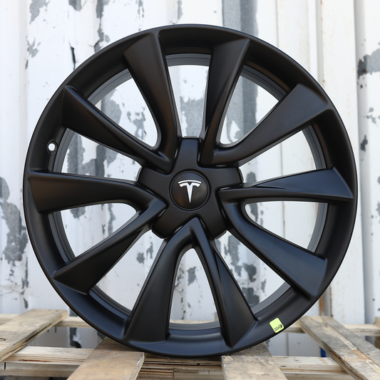 19x8.5" Matte Black Stiletto Style Wheels (5x114.3) Fits Fits Tesla Model 3 & Model Y AWD/RWD, Long Range & Performance