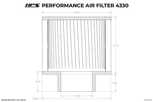 HPS Performance Crankcase Vent Air Filter Breather 1" ID, 2" Overall Length