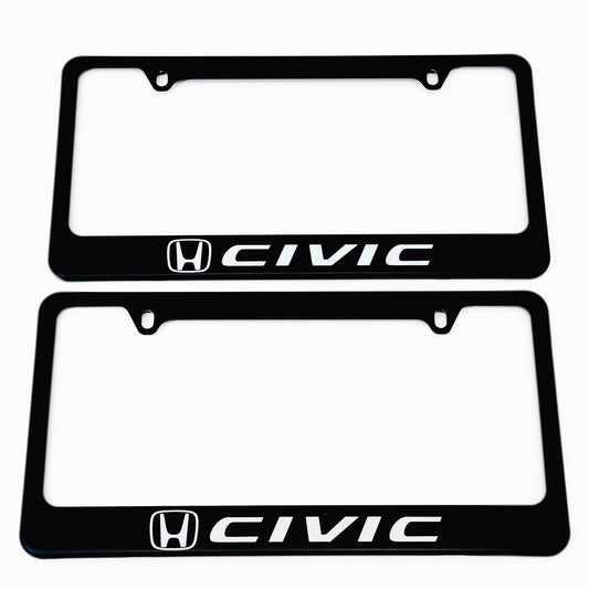 HONDA CIVIC Stainless Steel Black License Plate Frame