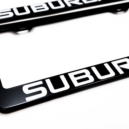 CHEVROLET SUBURBAN Stainless Steel Black License Plate Frame