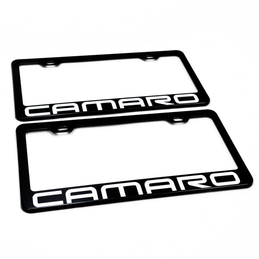 CHEVROLET CAMARO Stainless Steel Black License Plate Frame