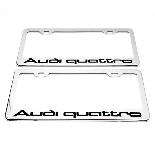 AUDI QUATTRO Stainless Steel Chrome License Plate Frame