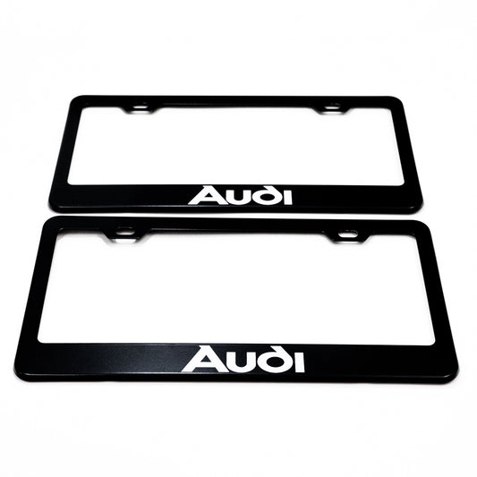 AUDI Stainless Steel Black License Plate Frame