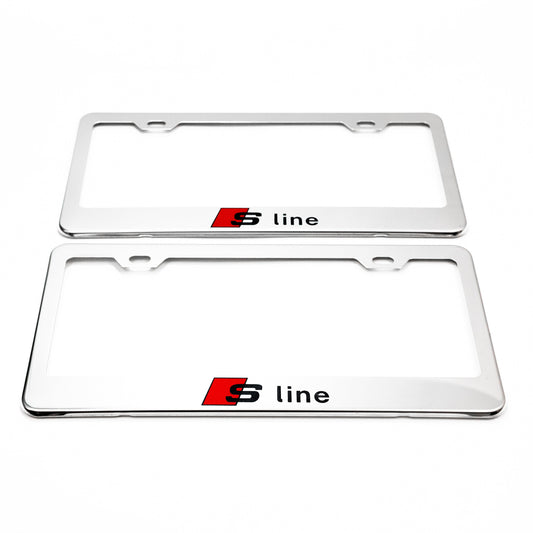 AUDI S LINE Stainless Steel Chrome License Plate Frame