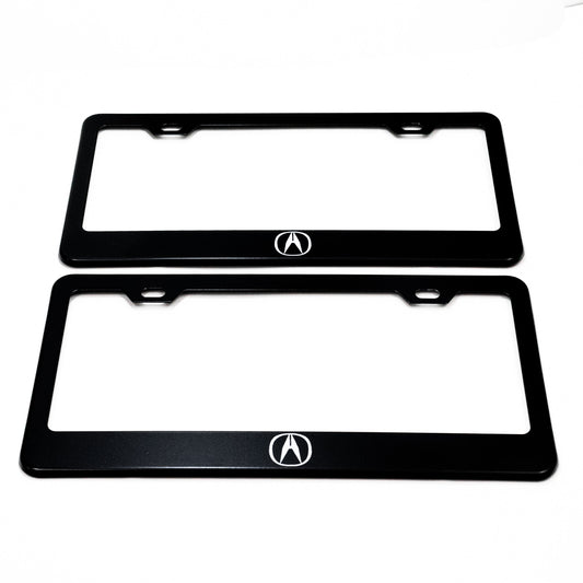 ACURA Stainless Steel Black License Plate Frame