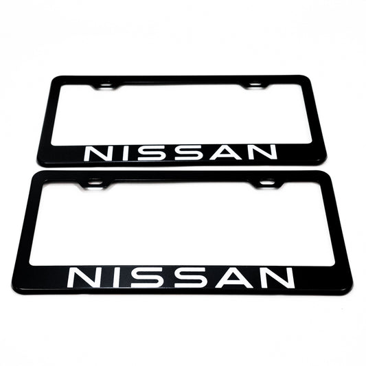 NISSAN Stainless Steel Black License Plate Frame