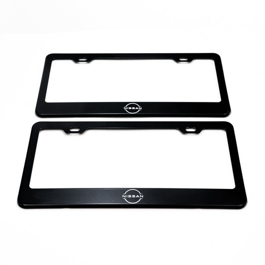 NISSAN Stainless Steel Black License Plate Frame