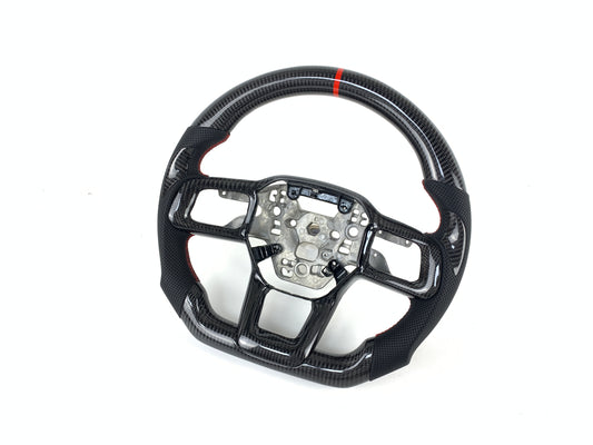 FOR 2024+ FORD MUSTANG CARBON FIBER & LEATHER STEERING WHEEL