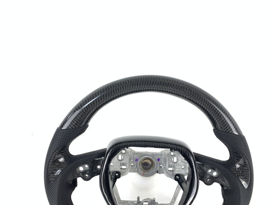 FOR 2019-2024 TOYOTA COROLLA CARBON FIBER & LEATHER STEERING WHEEL