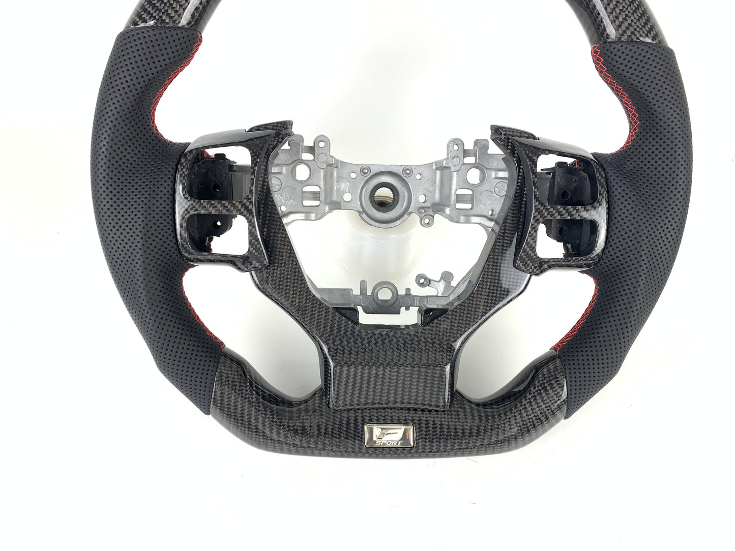 FOR 2013-2023 LEXUS IS CARBON FIBER & LEATHER STEERING WHEEL