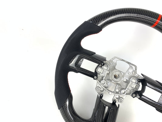 FOR 2015-2017 FORD MUSTANG CARBON FIBER & LEATHER STEERING WHEEL